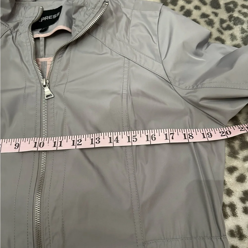 2014 Express Drawstring Utility Jacket in Light Gray Size Small Women’s